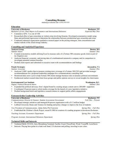 14 Consulting Resume Templates In Pdf