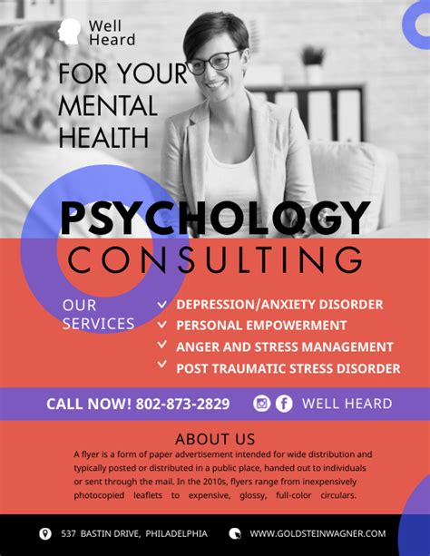 Copy Of Psychiatric Counseling Services Flyer Postermywall