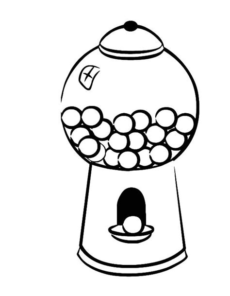 Gumball Machine Printable Coloring Page