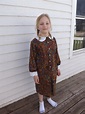 Vintage Girls Print Dress Kate Greenaway 60s 12
