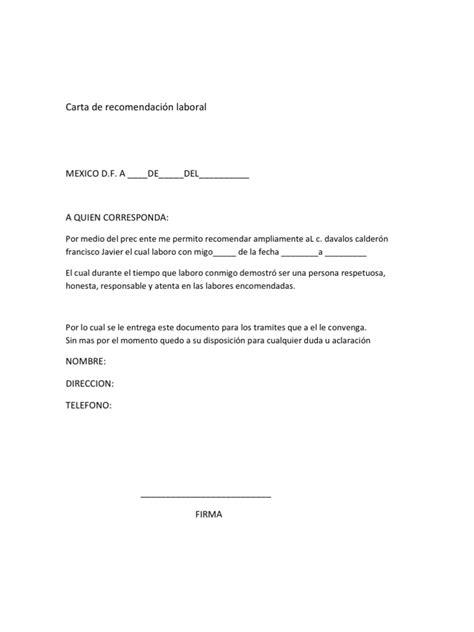Ejemplo De Carta De Recomendacion Personal Guatemala Modelo De Informe