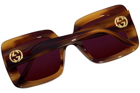 Gucci Gg0896s 004 Sunglasses Womens Havanaviolet Lenses Square Shape 52mm 889652326580 Ebay