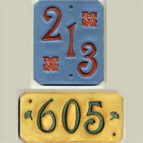Handcrafted Three Digit Ceramic House Number Tile Address Etsy