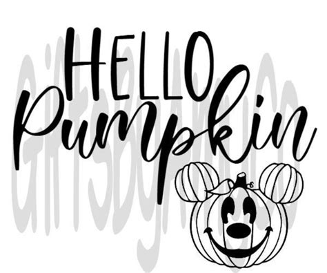Hello Pumpkin Mickey Pumpkin Disney Halloween Svg  Etsy