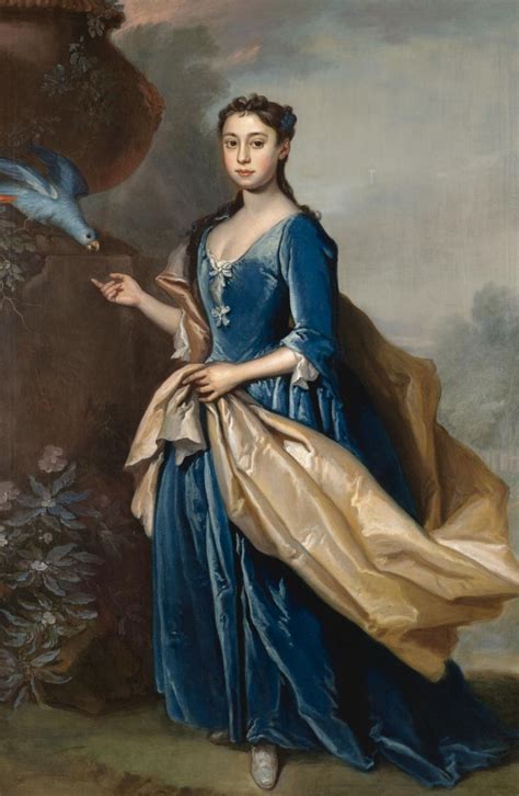 Portrait Of A Lady In A Blue Dress Attribued To Richard Van Bleeck C