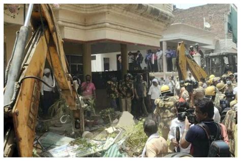 Prayagraj Violence Bulldozers Demolish Home Of Accused In Up Amid Heavy Security Watch