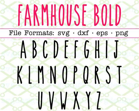 Farmhouse Bold Svg Font Monogram Font Files For Cricut And Silhouette