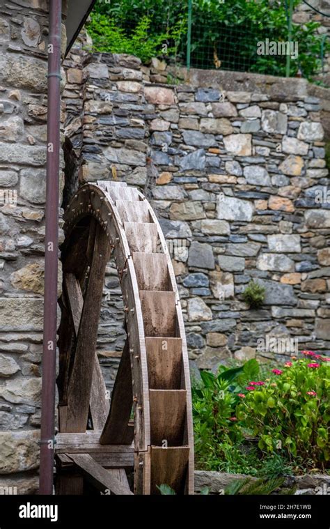 Water Wheel In Manarola Cinque Terre Italy Stock Photo Alamy