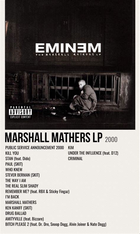 Marshall Mathers Lp Eminem Poster Eminem Songs Eminem