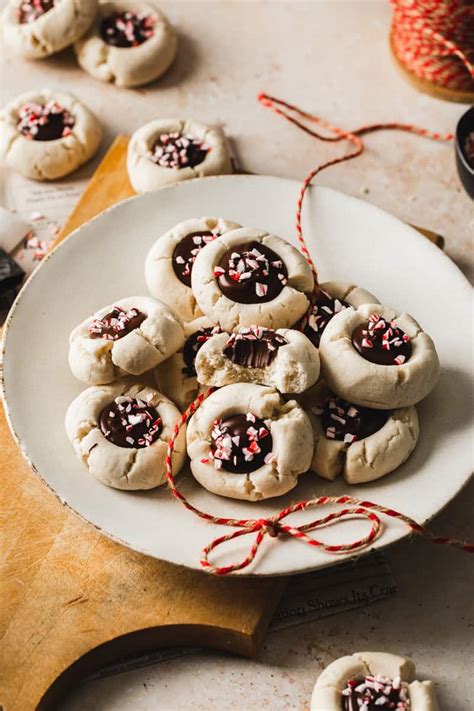 Chocolate Peppermint Thumbprint Cookies Peanut Butter Plus Chocolate