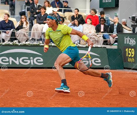 Grand Slam Champion Rafael Nadal Of Spain In Action During His Round 4