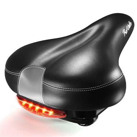 Most Comfortable Bike Seat Provelo For Men Women â€“ Rear Led Taillight Memory Foam Cushion