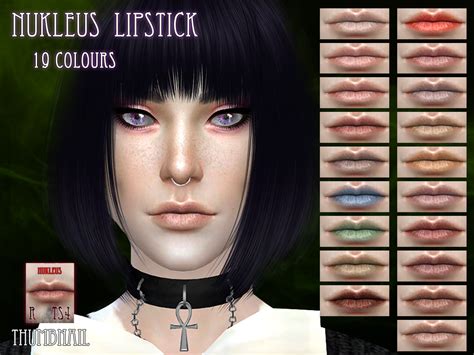 ‘nukleus Lipstick For Sims 4 19 Colours Both Genders Layerable With