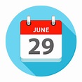 Ilustración de 29 De Junio Día Calendario Estilo Plano y más Vectores ...