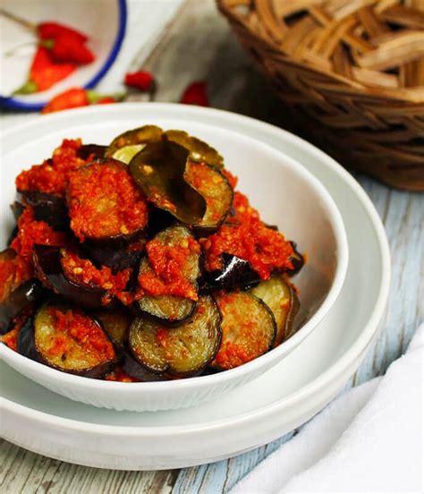 Sambal Terong Eggplant In Tomato Chilli Sauce Cook Me Indonesian