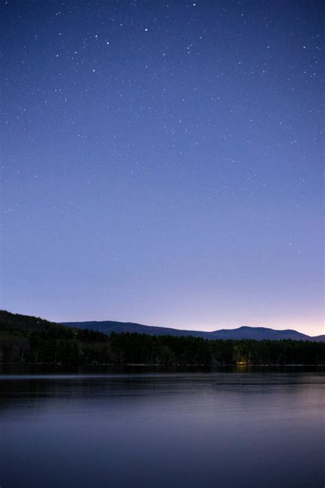 Peaceful Lake At Night Free Nature Stock