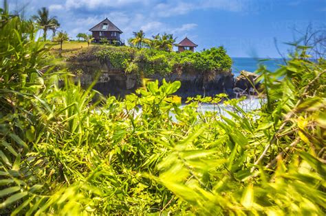 Indonesia Bali Coast Huts Stock Photo