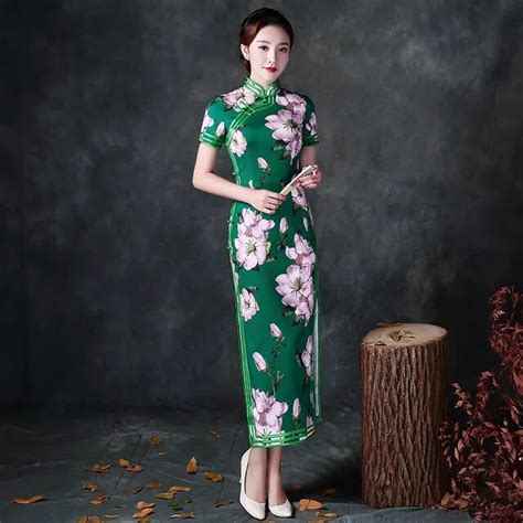 2017 modern cheongsam dresses long qipao blue qi pao chinese traditional dress oriental collars