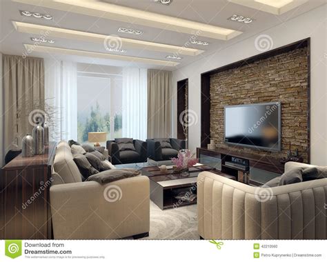 Living Room Modern Style Stock Illustration Illustration Of Fabric