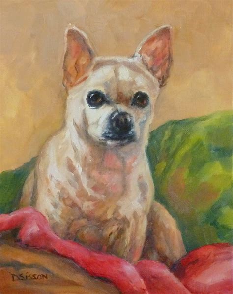 Daily Painting Projects Chihuahua And Blankets Oil Painting Dog Art