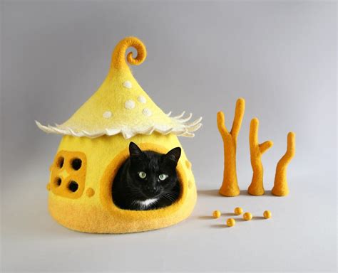 Cat Cave Felted Cat House Cat Bed Cat Cave Felt Pet Bed Etsy In 2020
