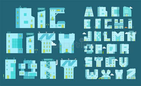 Alphabet Set Letters Buildings You Can Write Any Word Stock Vector