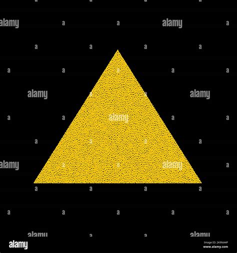 Vector Geometric Shape Dotted Yellow Triangle On Black Background