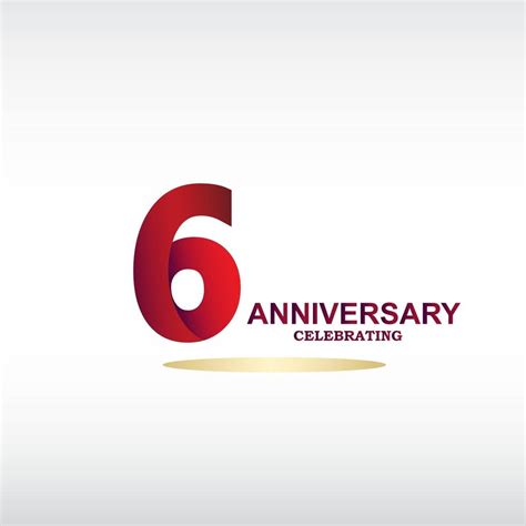 6 Year Anniversary Celebration Vector Design For Celebrations