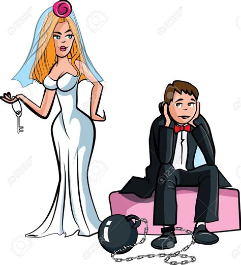 Cartoon Ball and chain. Just married man with ball and chain | Married men, Just married, Cartoon