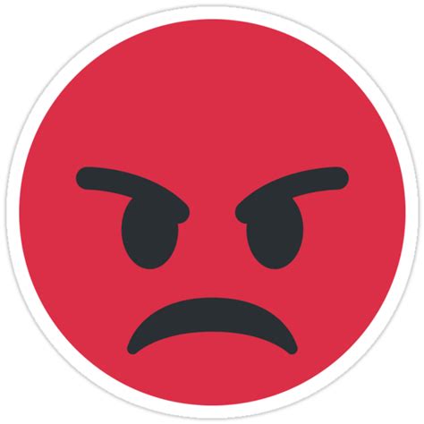Red Angry Face Emoji Stickers By Winkham Redbubble