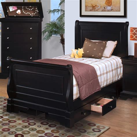 New Classic Belle Rose Youth Full Sleigh Bed W Underbed Storage Del