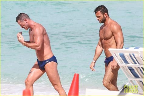 Luke Evans Shows Off His Buff Bod At The Beach With A Friend In Miami