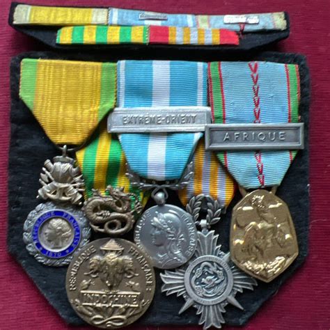 France Group Of 5 Military Medal Ww2 War Medal Colonial Medal Extr