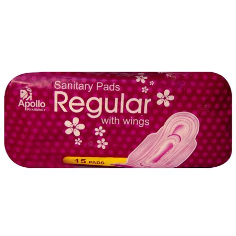 Apollo Pharmacy Sanitary Pads Regular With Wings 15s Price Uses Side