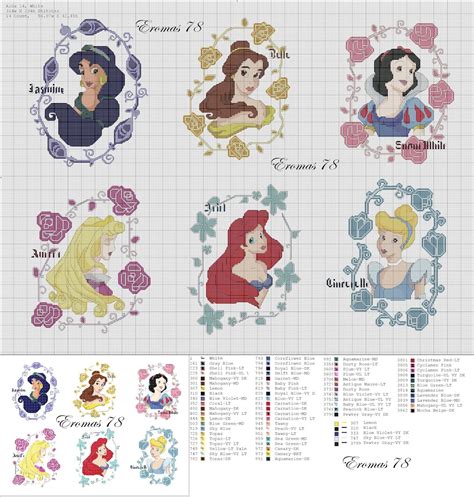Disney Princesses Cross Stitch Patterns