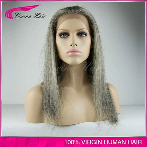 Buy Brazilian Gray Full Lace Human Hair Wigs Straight