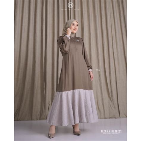 Jual Midi Dress Terbaru Nadheera ALENA MIDI DRESS By Nadheera Luxury