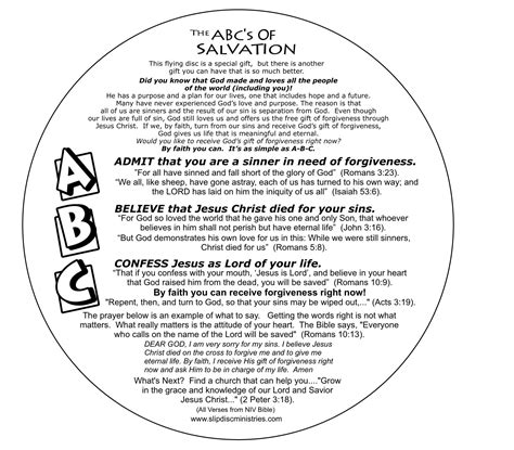 See more ideas about sunday school crafts, bible for kids, bible lessons. ABC Salvation Flying Disk | Abc of salvation, How to plan ...