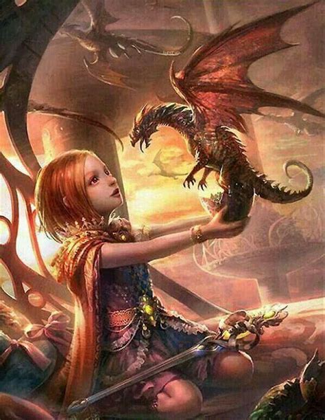 Adoration Fantasy Art Fairy Dragon Fantasy Dragon