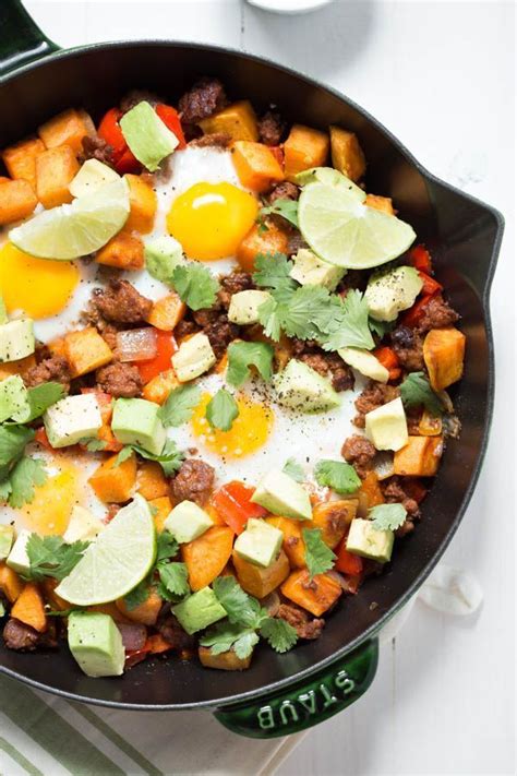 chorizo breakfast hash with sriracha honey lime sour cream start the day with an easy and