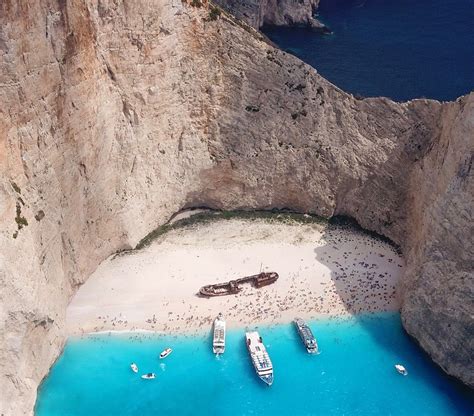 Selfies And Shootimg At Navagio Beack Also Known As Shipwreck Beach