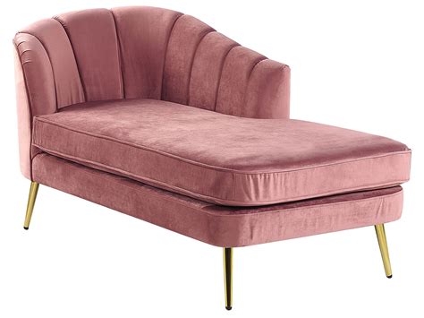 Left Hand Velvet Chaise Lounge Pink Allier Uk