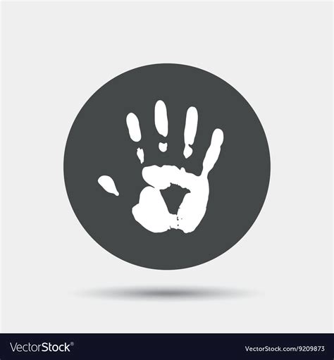 Hand Print Sign Icon Stop Symbol Royalty Free Vector Image