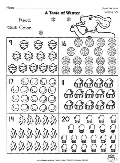 1 20 Counting Worksheets