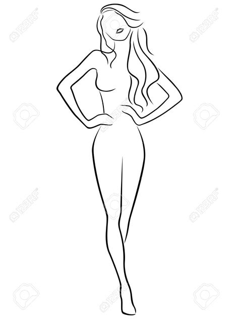 Female Body Outline Sketch Free Clipart Girl Body Drawing Outline