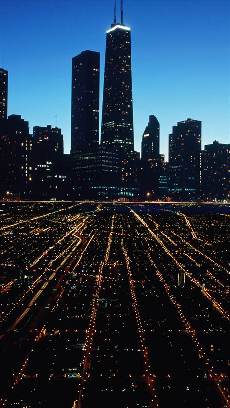 Chicago At Night Wallpaper Parketis