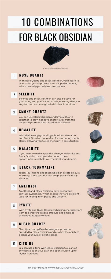 10 Best Crystal Combinations For Black Obsidian Crystal Healing