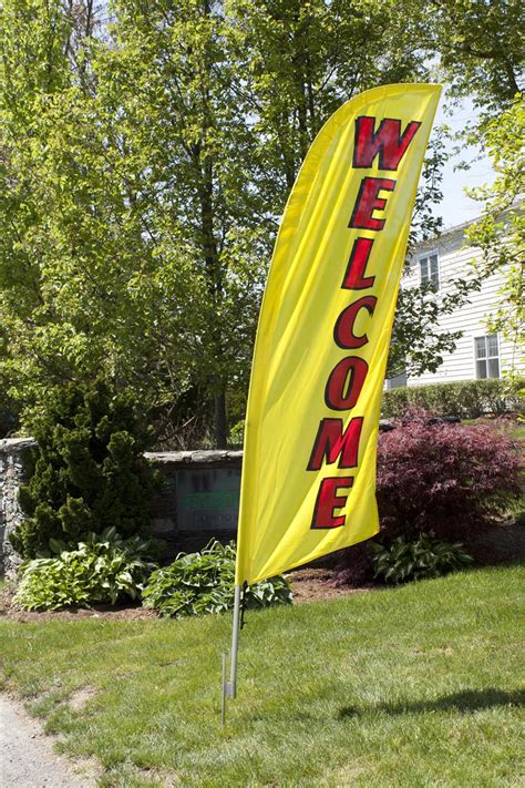 Outdoor Message Flags for Real Estate | Yellow Welcome Banner