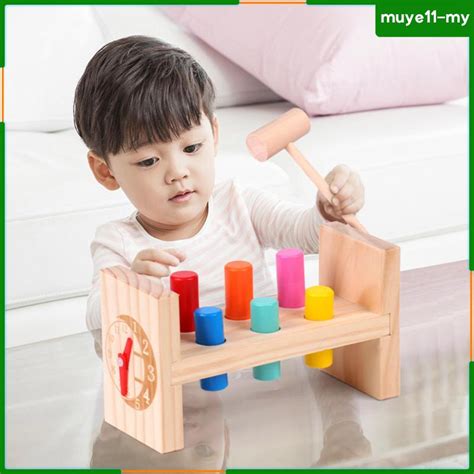 Wooden Pounding Toy With Mallet Fine Motor Skills Developmental Toy For