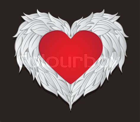 Design Winged Heart On Valentines Stock Vector Colourbox